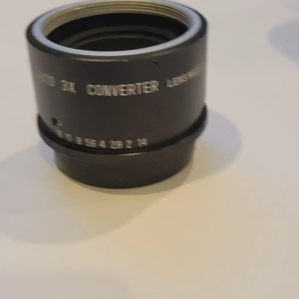 Vintage Auto 3X Converter SLR Teleconverter Lens Adapter Black Film Camera
